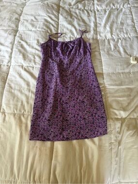 Purple Floral Slip Dress